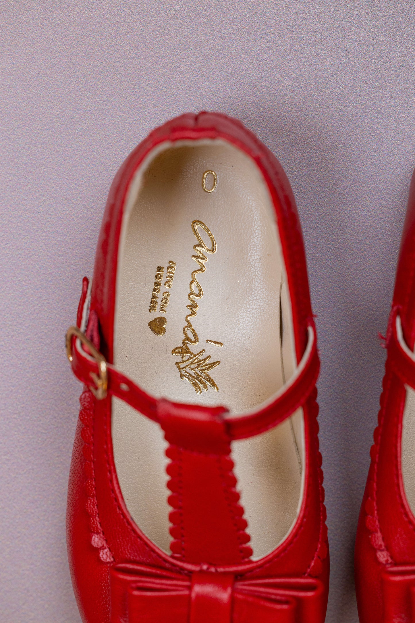 Sapato Infantil Ananás Amelia Couro Vermelho