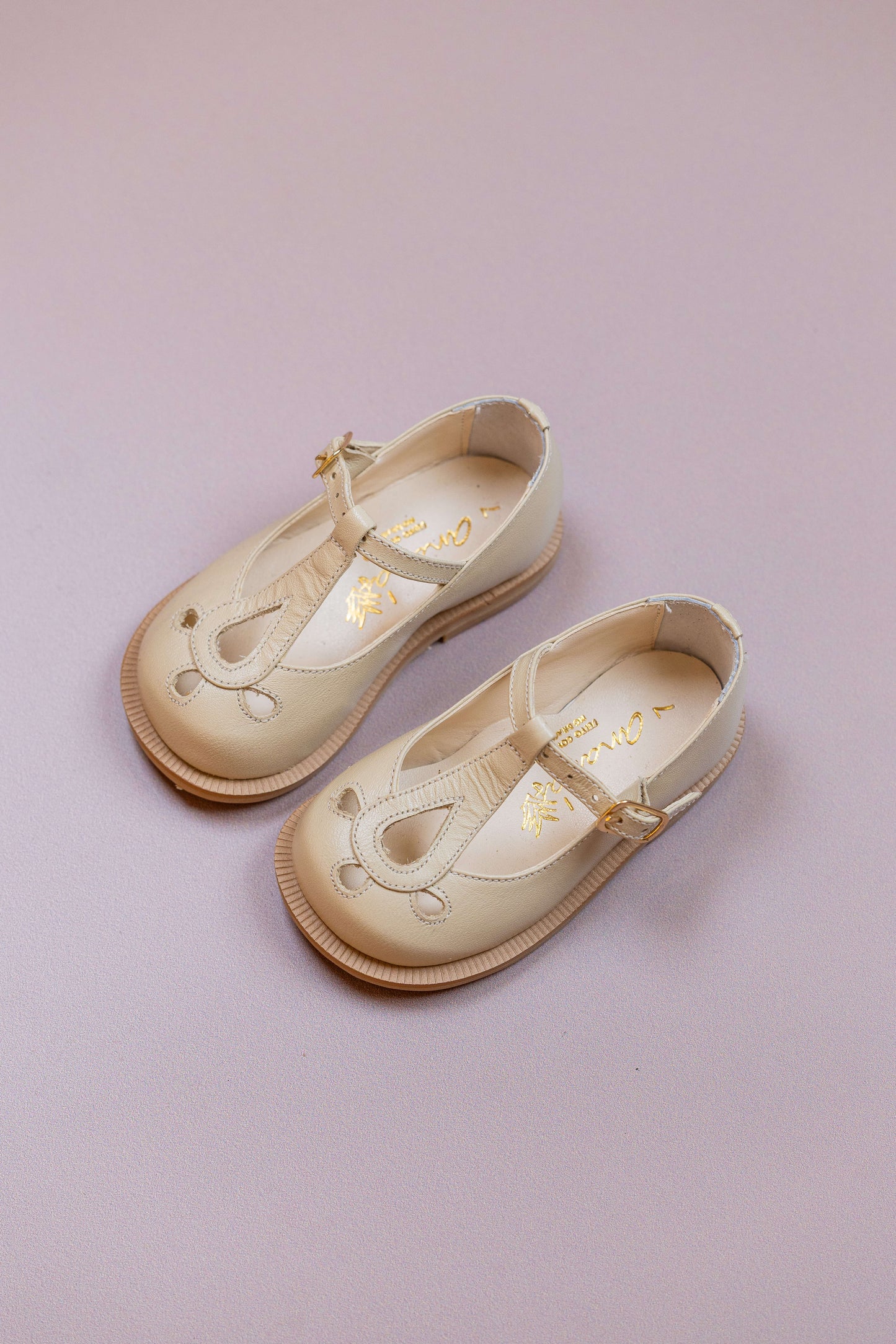 Sapato Infantil Ananás Maggie Couro Marfim