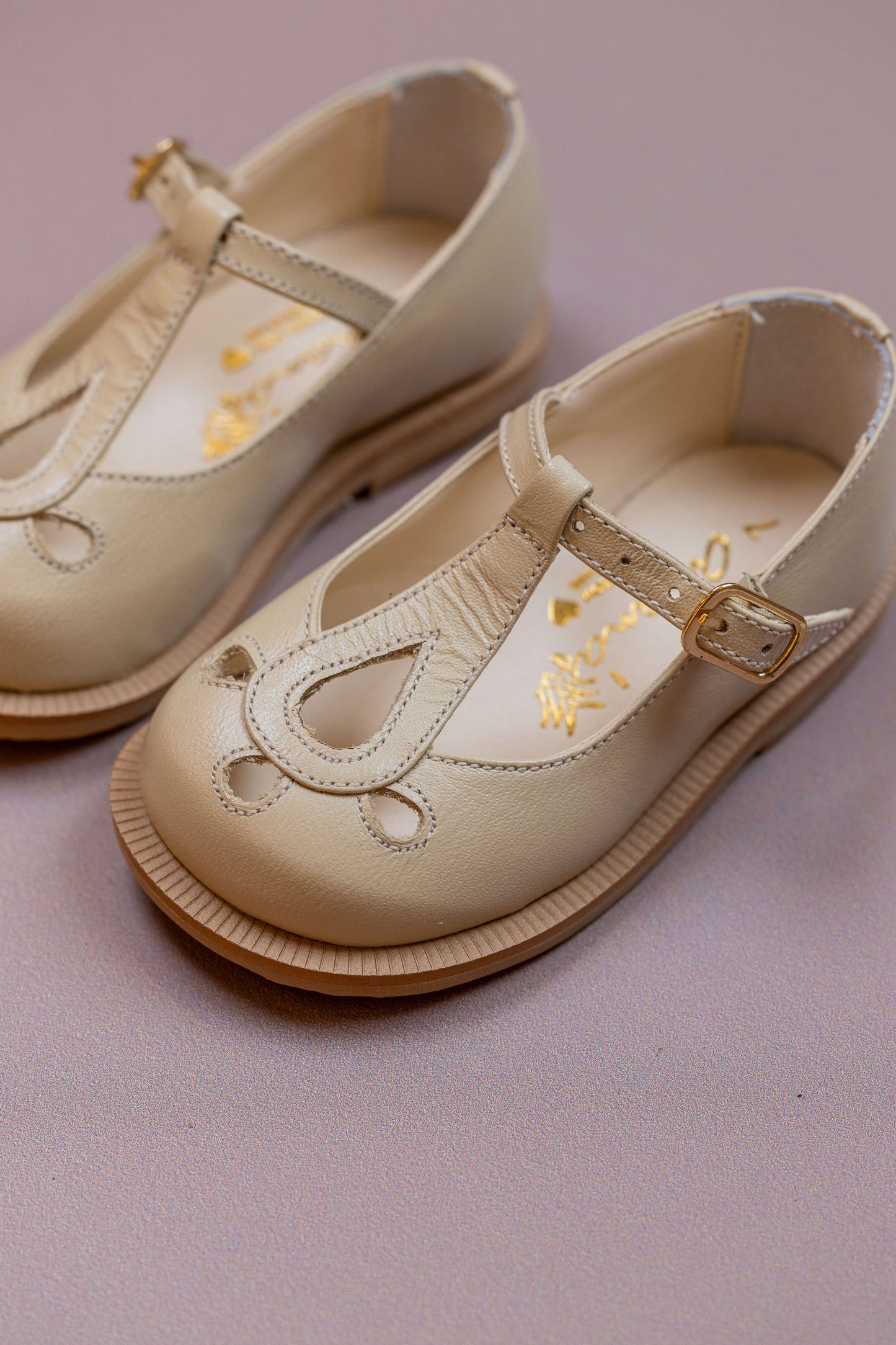Sapato Infantil Ananás Maggie Couro Marfim