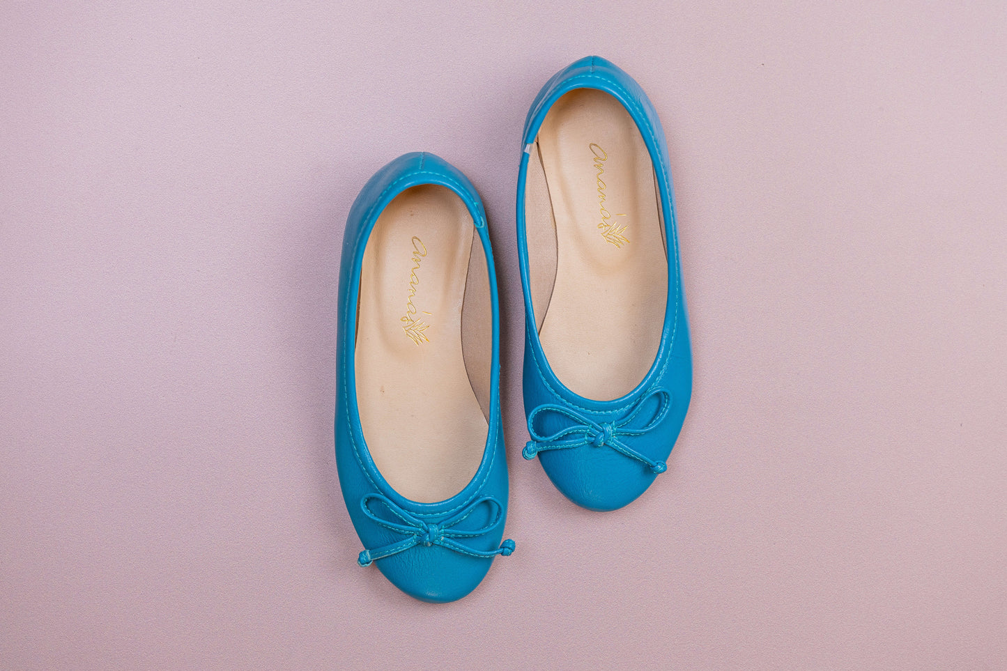 Sapatilha Infantil Ananás Bailarina Alicia Couro Azul