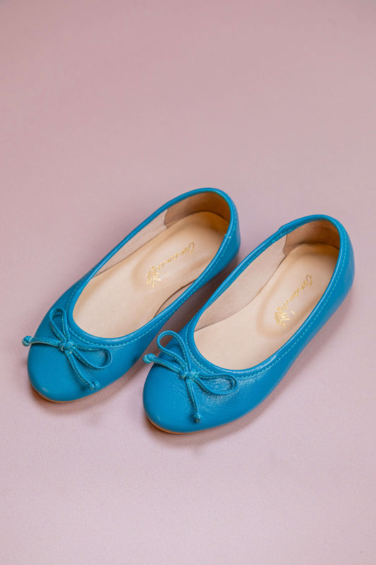 Sapatilha Infantil Ananás Bailarina Alicia Couro Azul