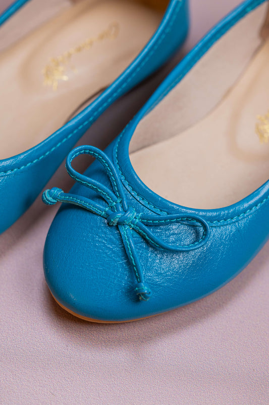 Sapatilha Infantil Ananás Bailarina Alicia Couro Azul