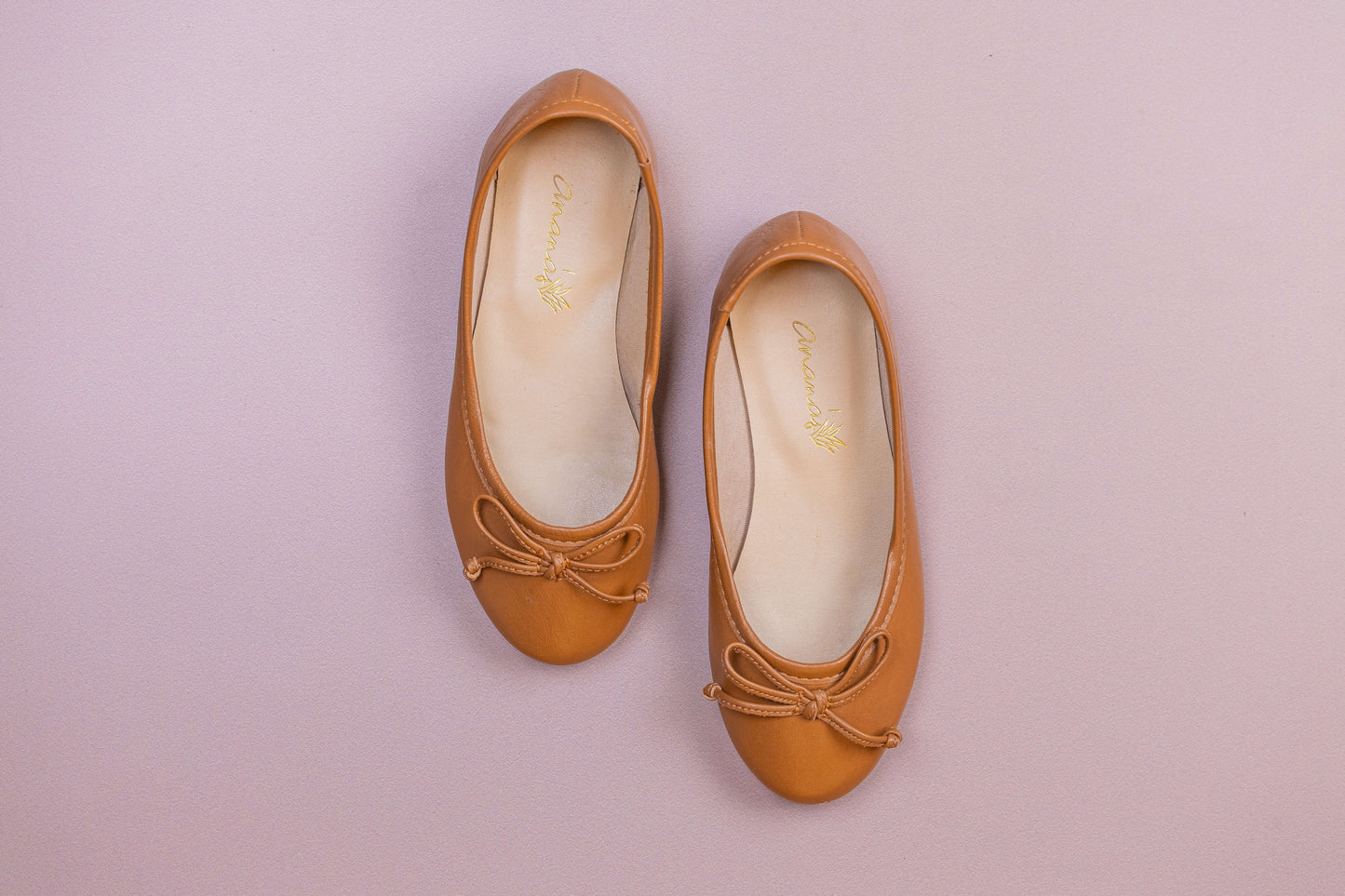 Sapatilha Infantil Ananás Bailarina Alicia Couro Caramelo