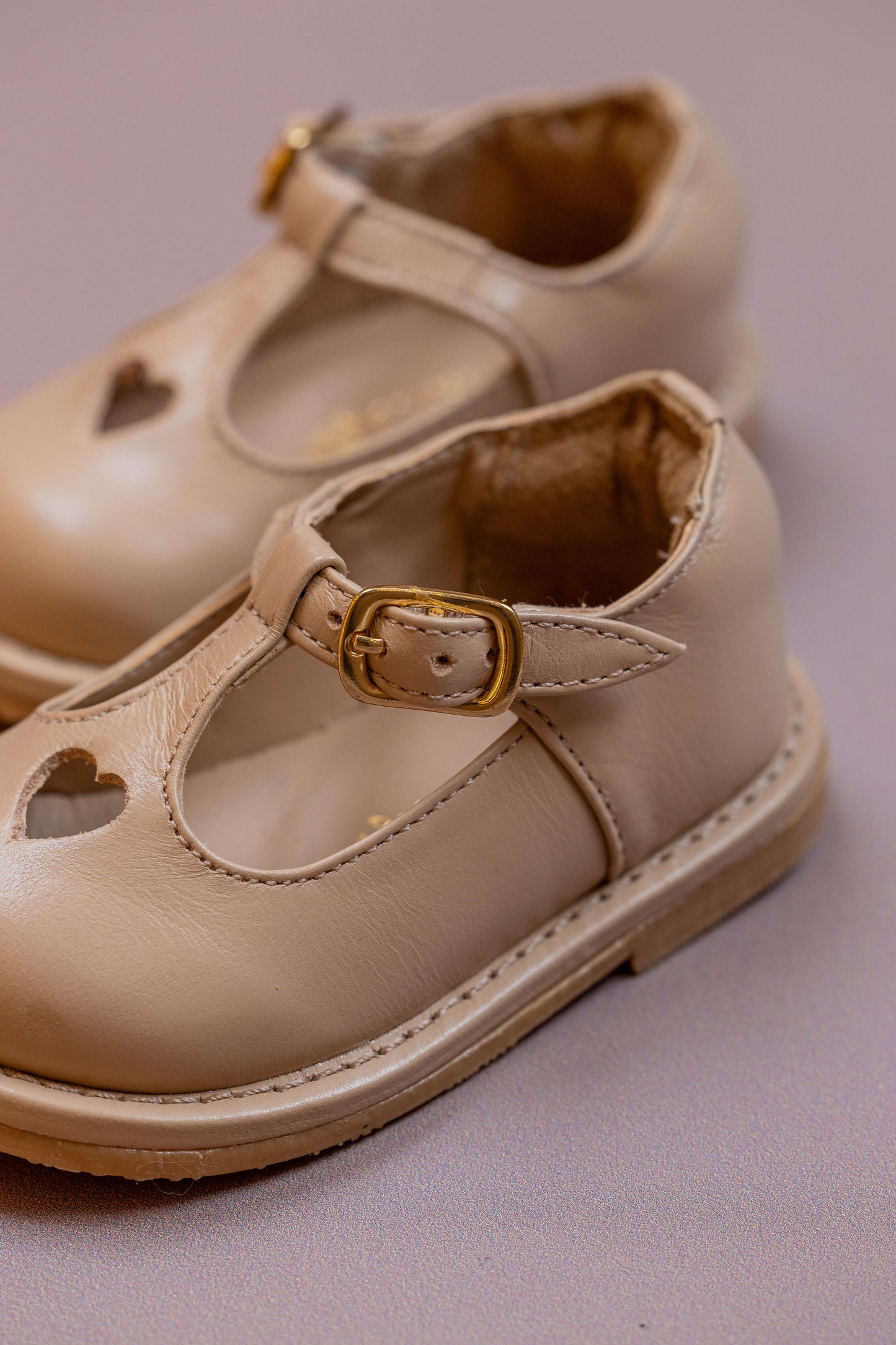 Sapato Infantil Ananás George Coracão Couro Bege