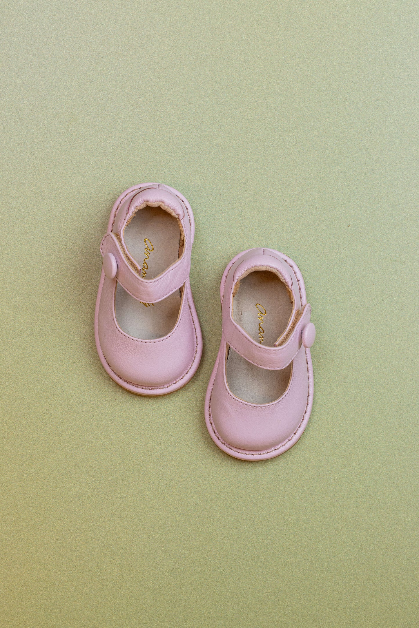 Sapato Infantil Ananás Olga Couro Rosa Bebê