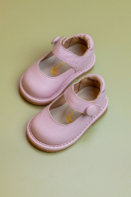Sapato Infantil Ananás Olga Couro Rosa Bebê
