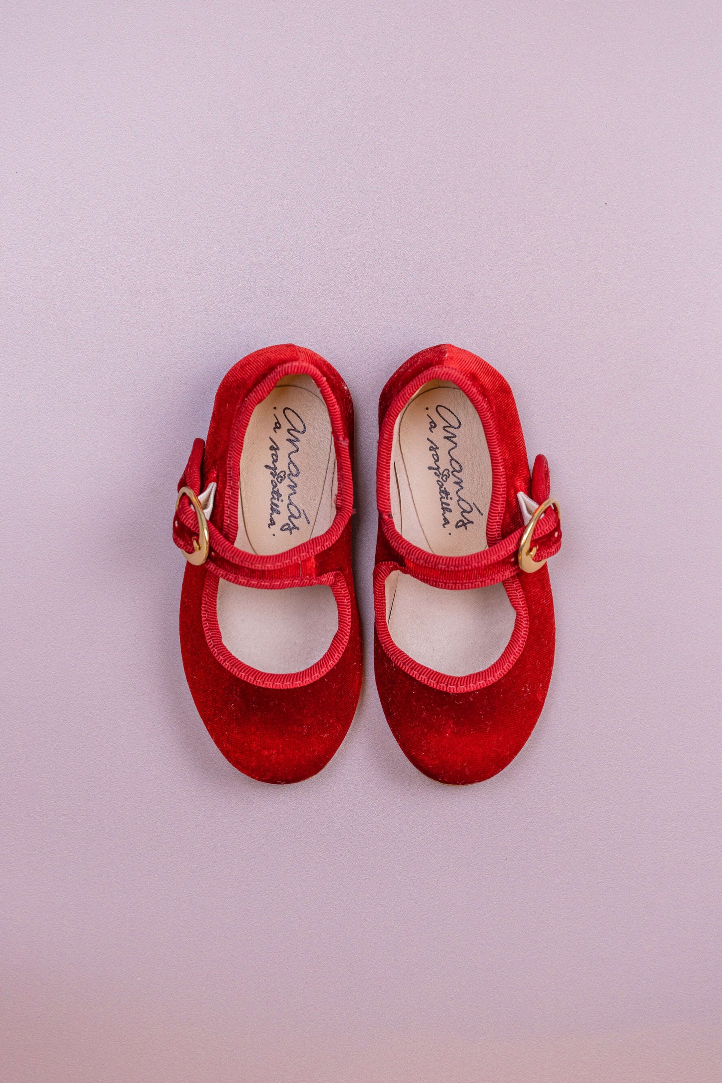 Sapatilha Infantil Ananás Bailarina Polina Veludo Vermelho
