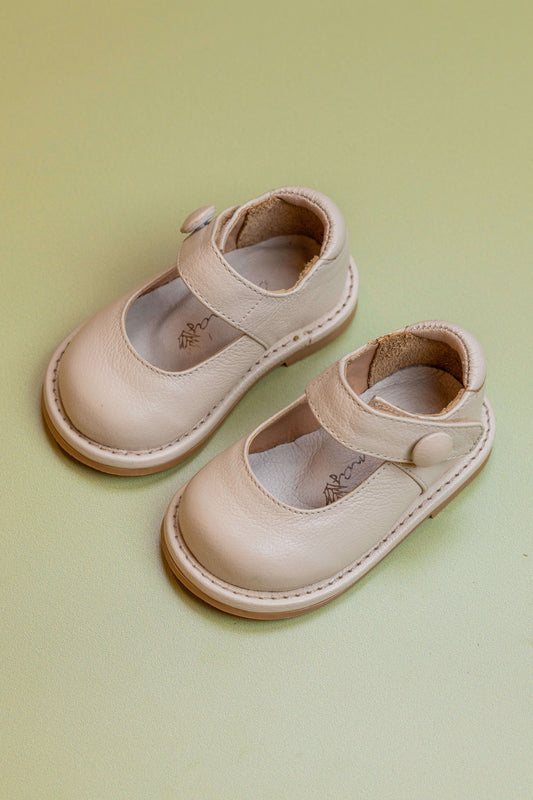 Sapato Infantil Ananás Olga Couro Marfim