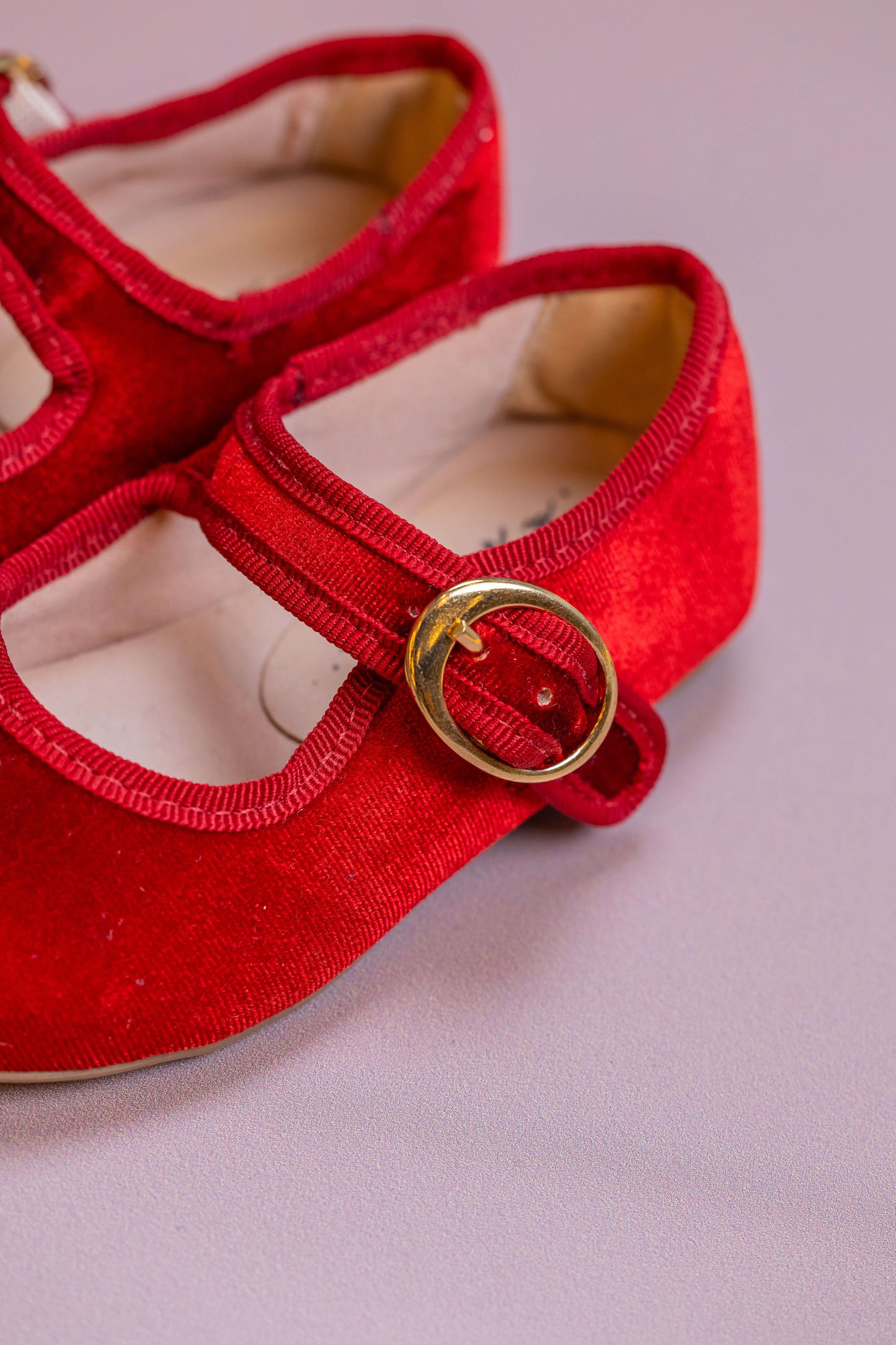 Sapatilha Infantil Ananás Bailarina Polina Veludo Vermelho