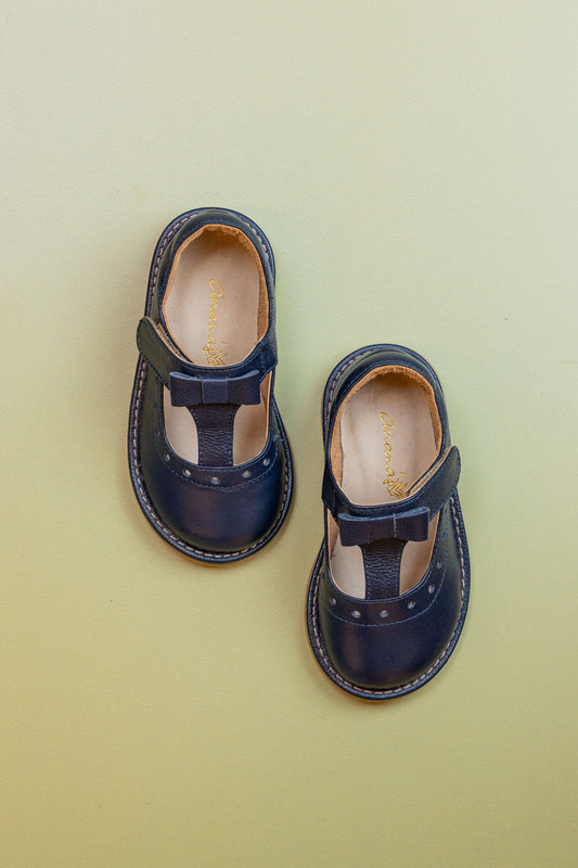 Sapato Infantil Ananás Daphne Couro Azul Marinho
