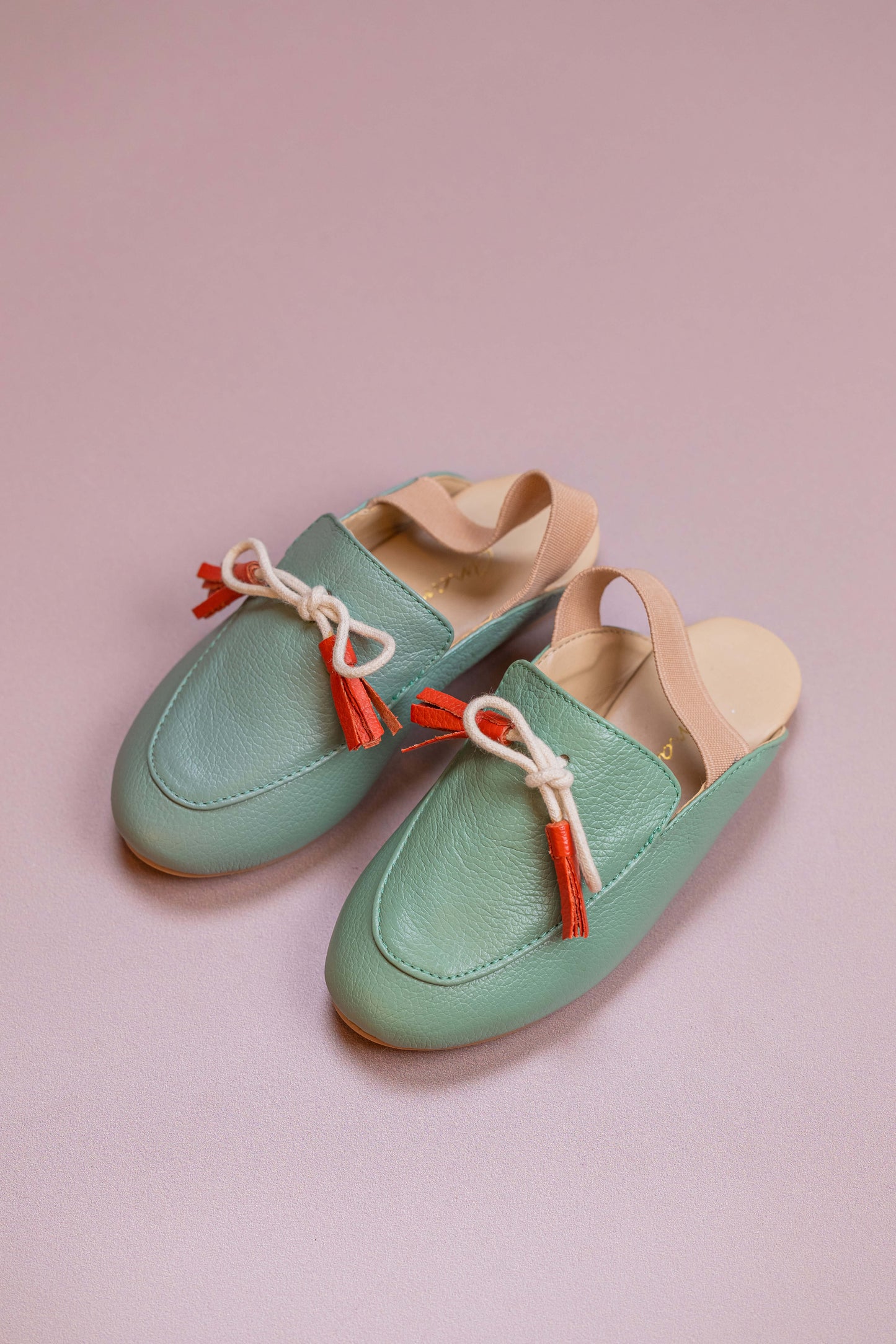 Mule Infantil Ananás Aida Couro Jade com Sandy