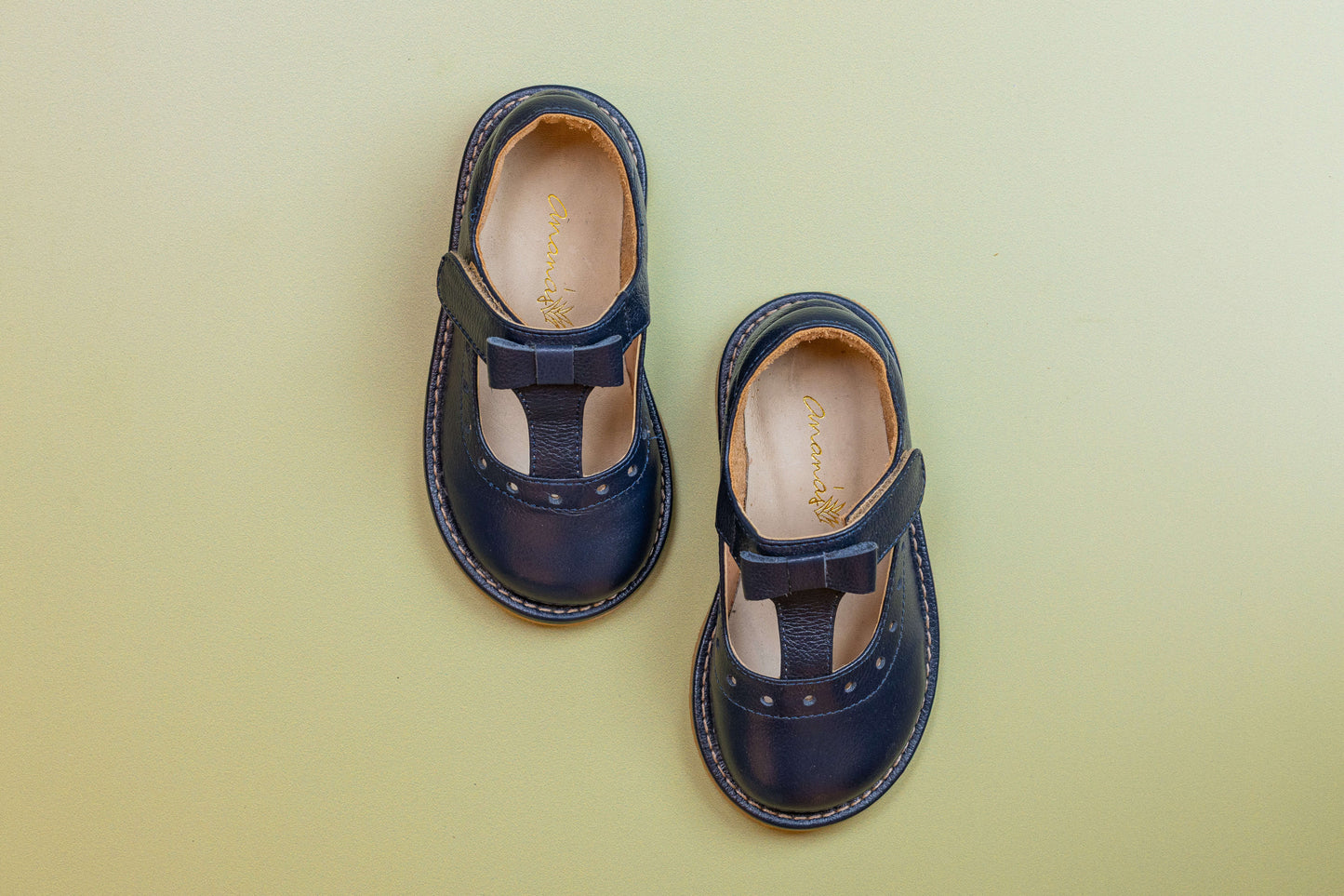 Sapato Infantil Ananás Daphne Couro Azul Marinho