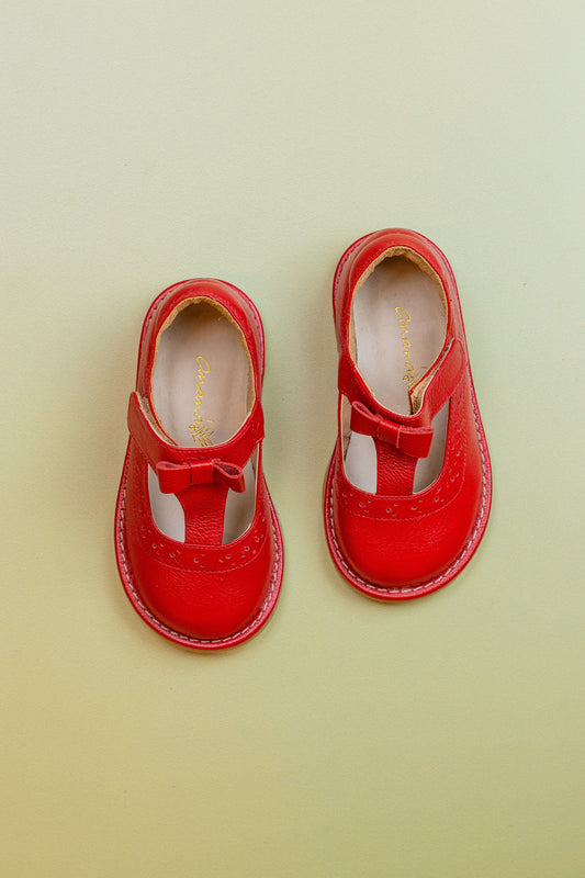 Sapato Infantil Ananás Daphne Couro Vermelho