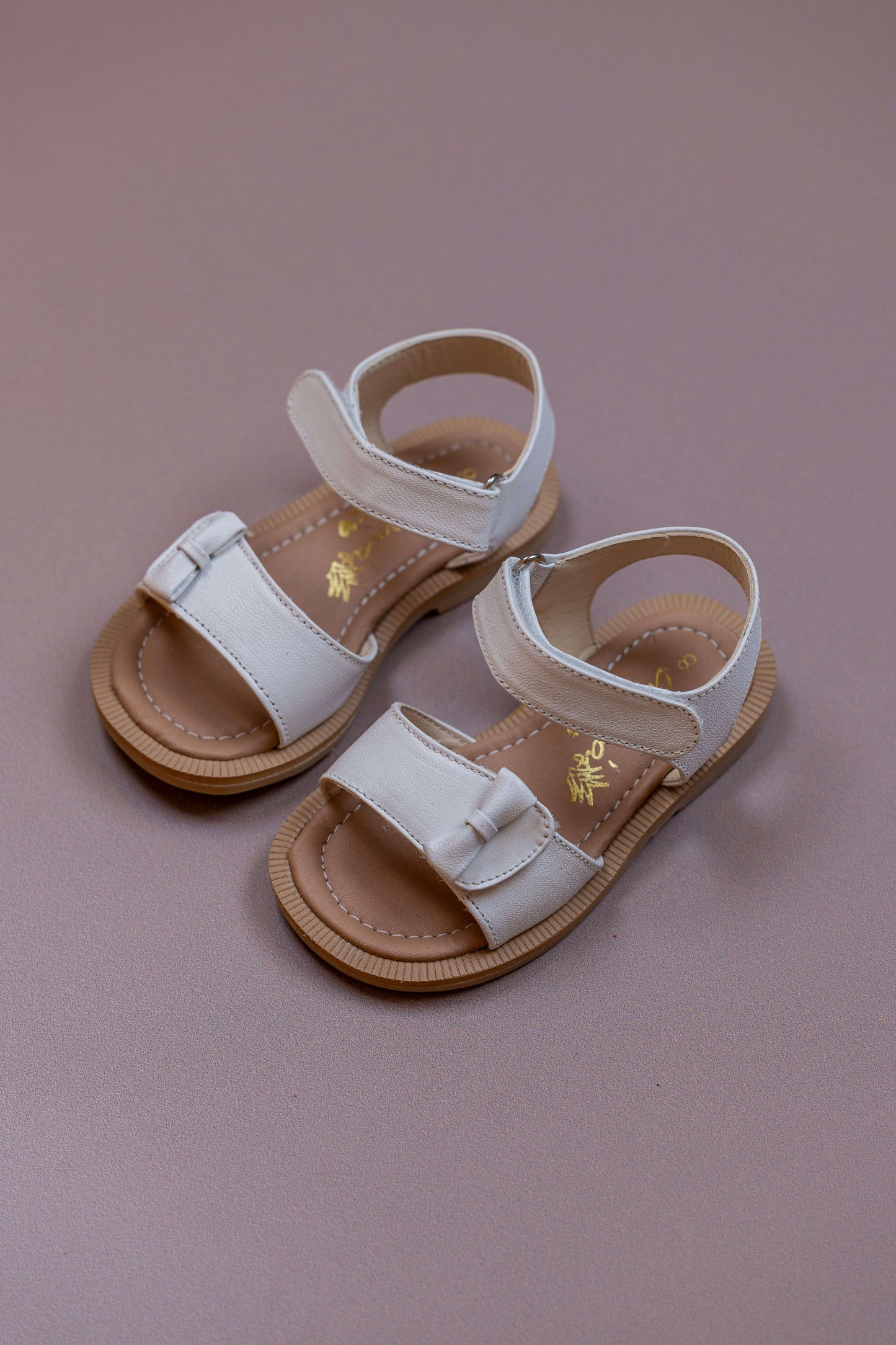 Sandália Infantil Ananás Dani Bow Couro Branco