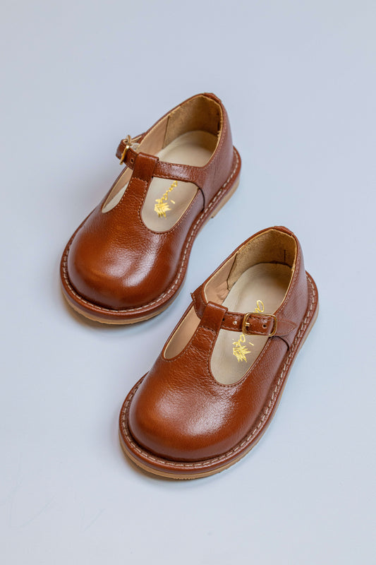 Sapato Infantil Ananás George Couro Caramelo
