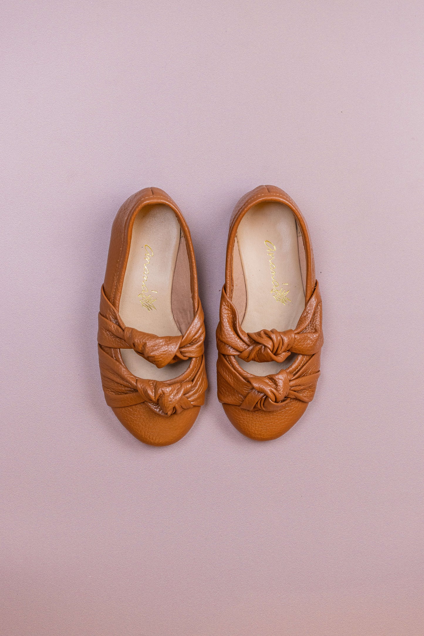 Sapatilha Infantil Ananás Bailarina Galina Couro Caramelo