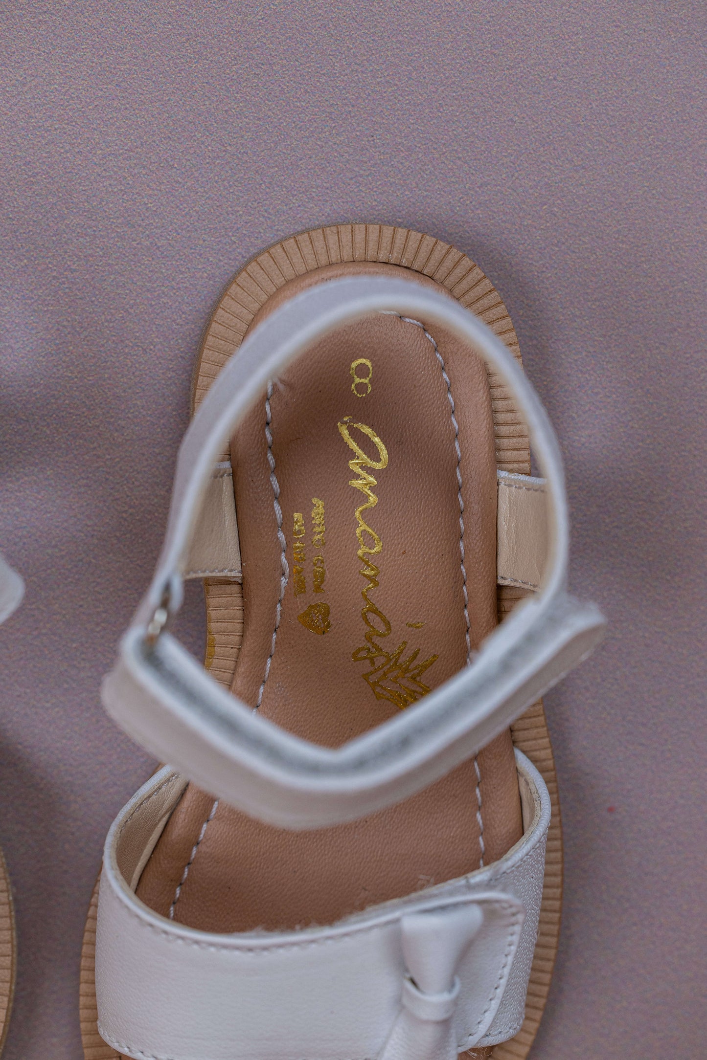 Sandália Infantil Ananás Dani Bow Couro Branco