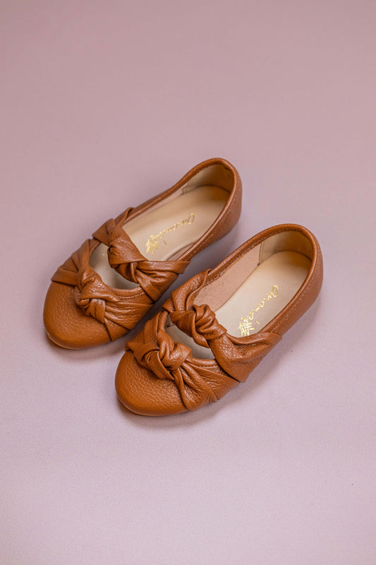 Sapatilha Infantil Ananás Bailarina Galina Couro Caramelo