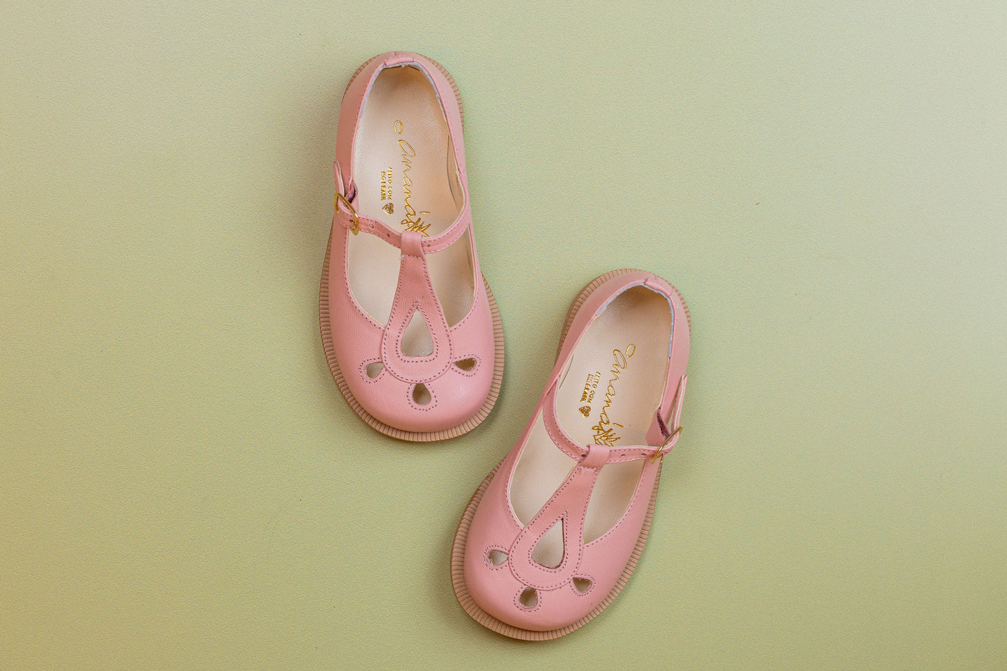 Sapato Infantil Ananás Maggie Couro Rosa Bebê