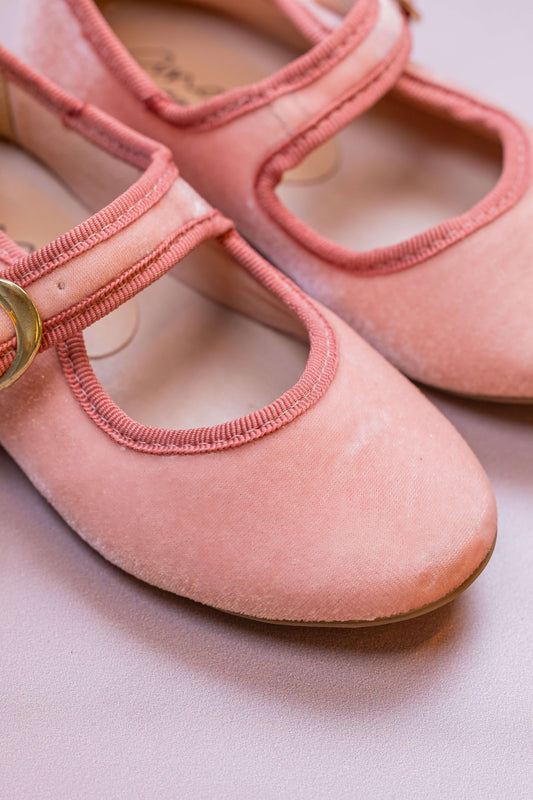 Sapatilha Infantil Ananás Bailarina Polina Veludo Rosa