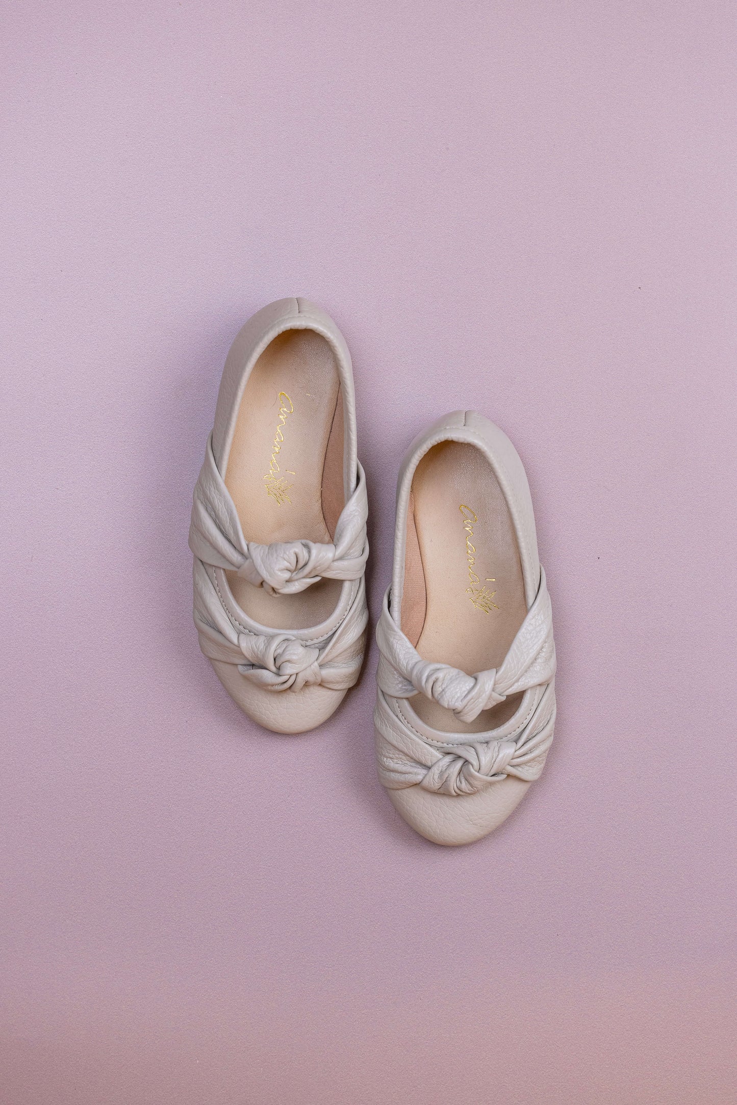 Sapatilha Infantil Ananás Bailarina Galina Couro Marfim