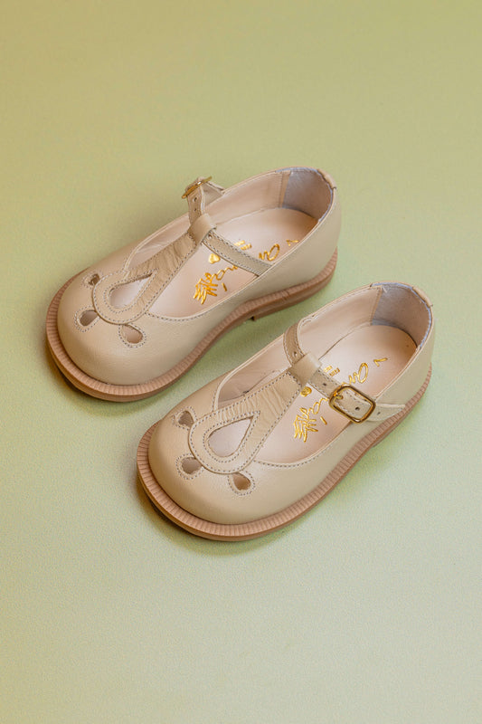 Sapato Infantil Ananás Maggie Couro Marfim