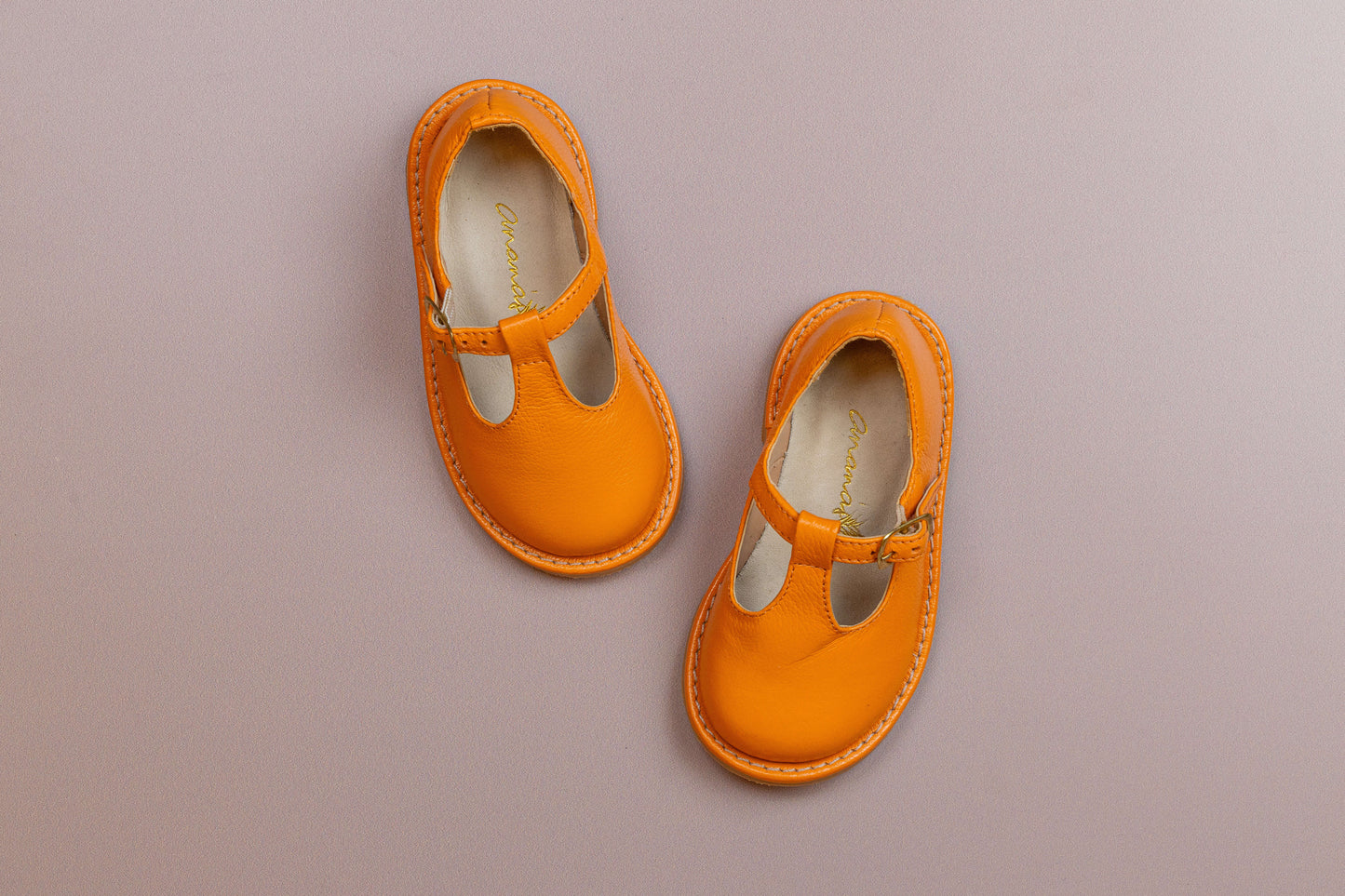 Sapato Infantil Ananás George Couro Tangerina