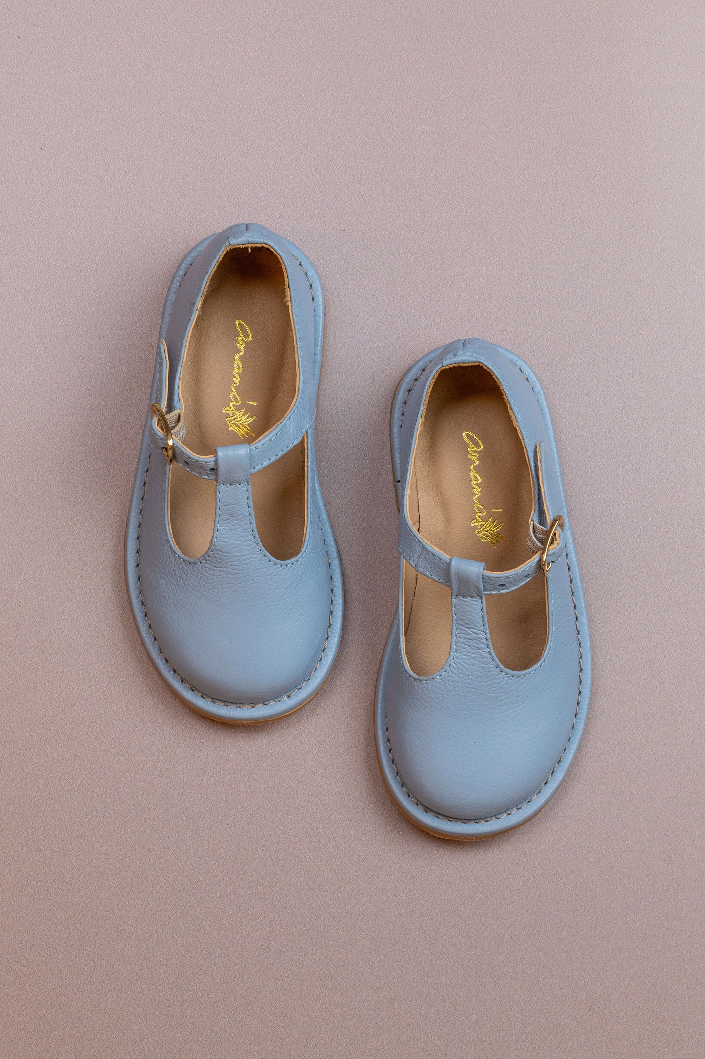 Sapato Infantil Ananás George Couro Azul Bebê