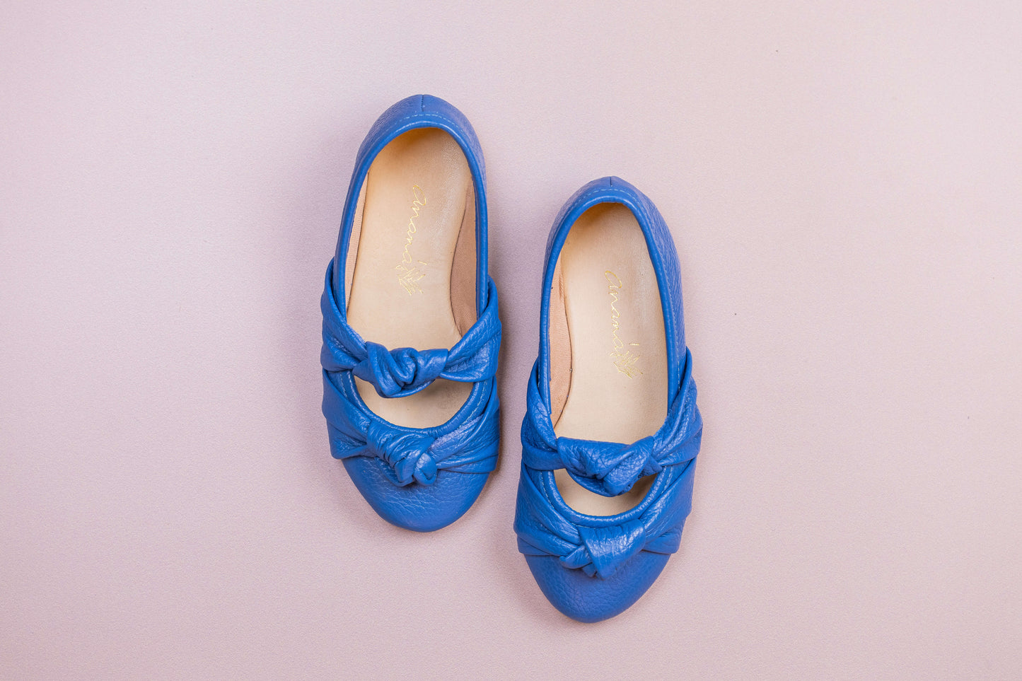 Sapatilha Infantil Ananás Bailarina Galina Couro Azul