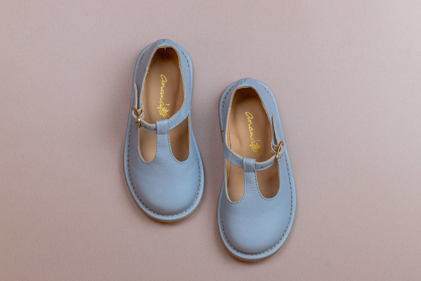 Sapato Infantil Ananás George Couro Azul Bebê