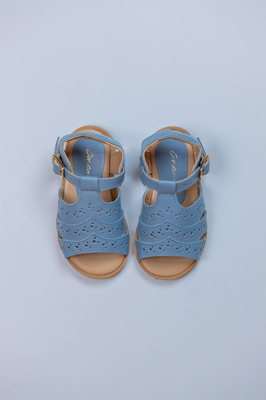 Sandália  Infantil Ananás Olympia Couro Azul Bebê