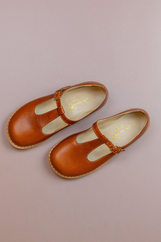 Sapato Infantil Ananás George Clássico Couro Caramelo