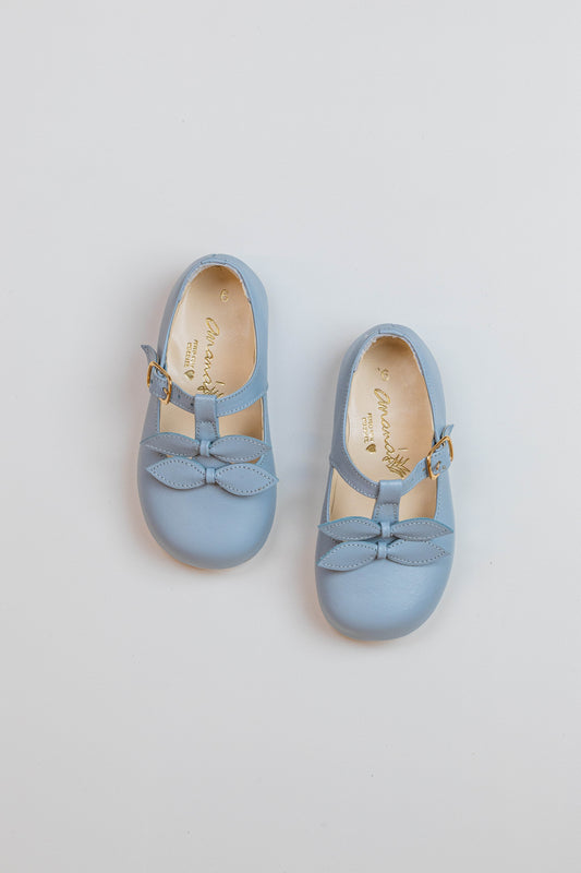 Sapato Infantil Ananás Sylvie Couro Azul Bebê