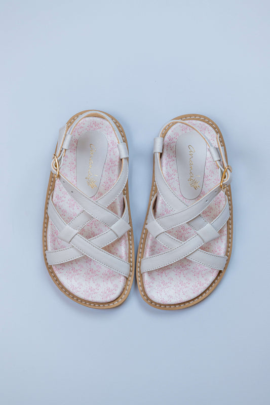 Papete Infantil Ananás Rosa Couro Branco