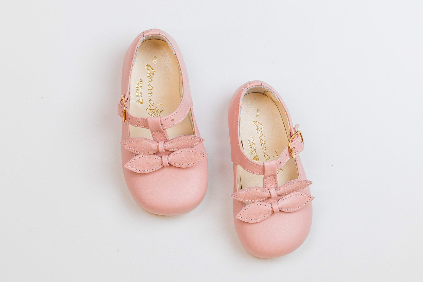 Sapato Infantil Ananás Sylvie Couro Rosa Bebê