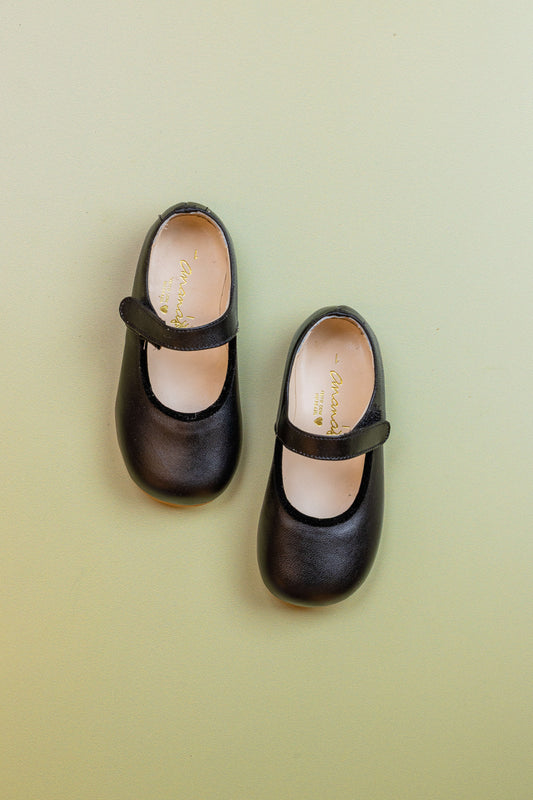 Sapato Infantil Ananás Mary Jane Couro Preto