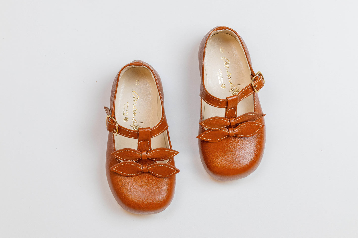 Sapato Infantil Ananás Sylvie Couro Caramelo