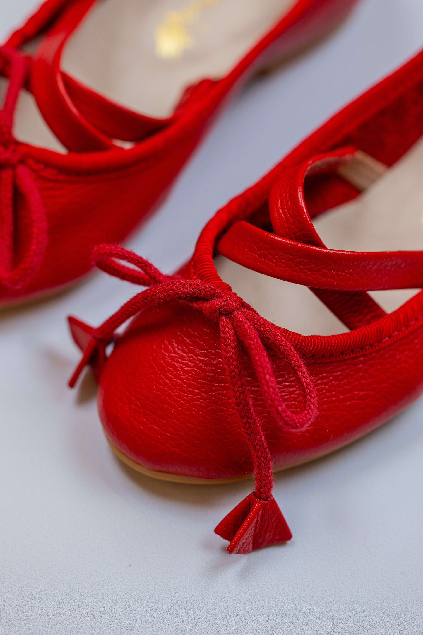 Sapatilha Infantil Ananás Bailarina Anna Couro Vermelho