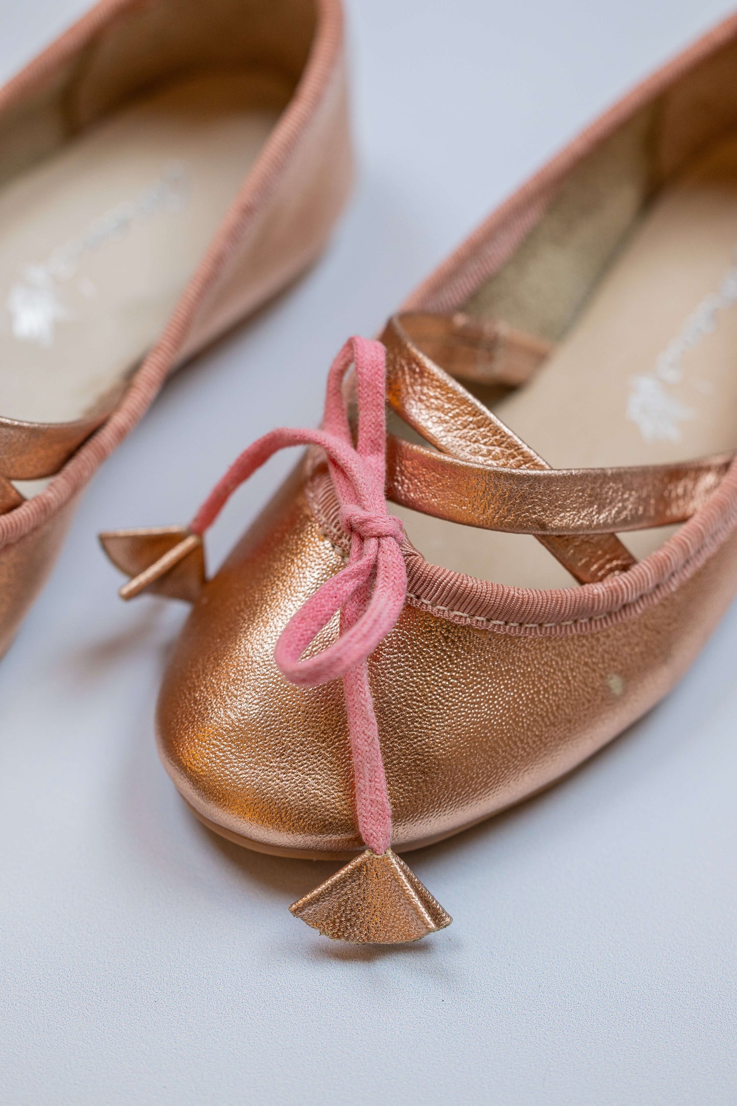 Sapatilha Infantil Ananás Bailarina Anna Couro Metalizado Rose