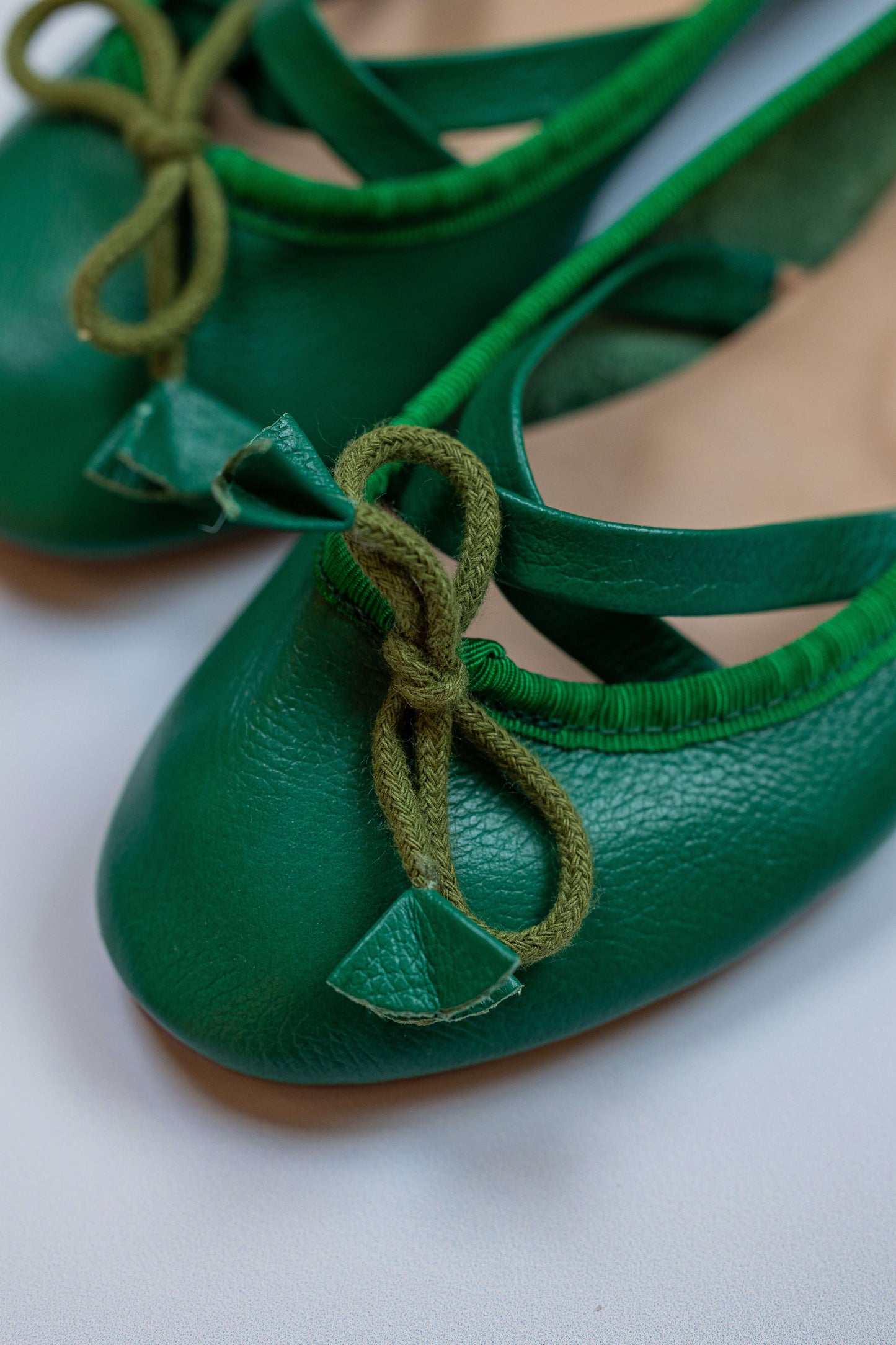 Sapatilha Infantil Ananás Bailarina Anna Couro Verde Esmeralda