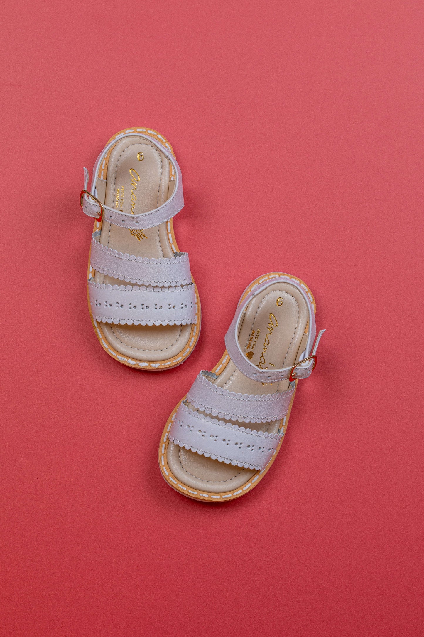 Sandália Infantil Ananás Daisy Couro Branco