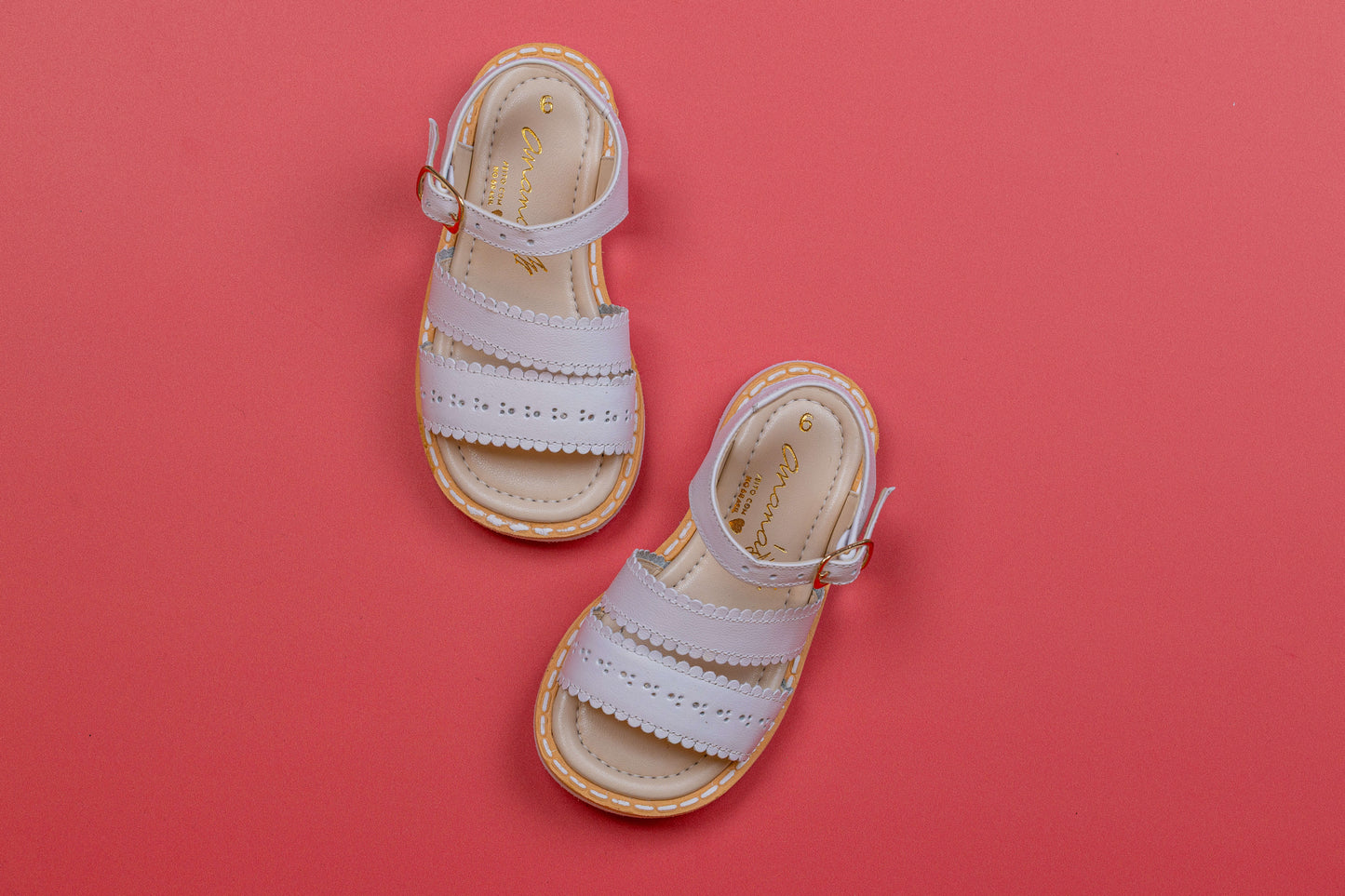 Sandália Infantil Ananás Daisy Couro Branco