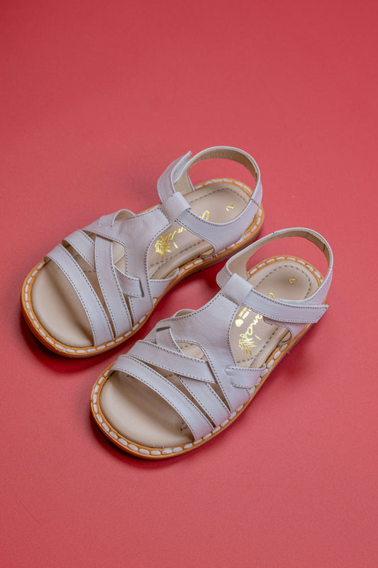 Sandália Infantil Ananás Julie Couro Branco