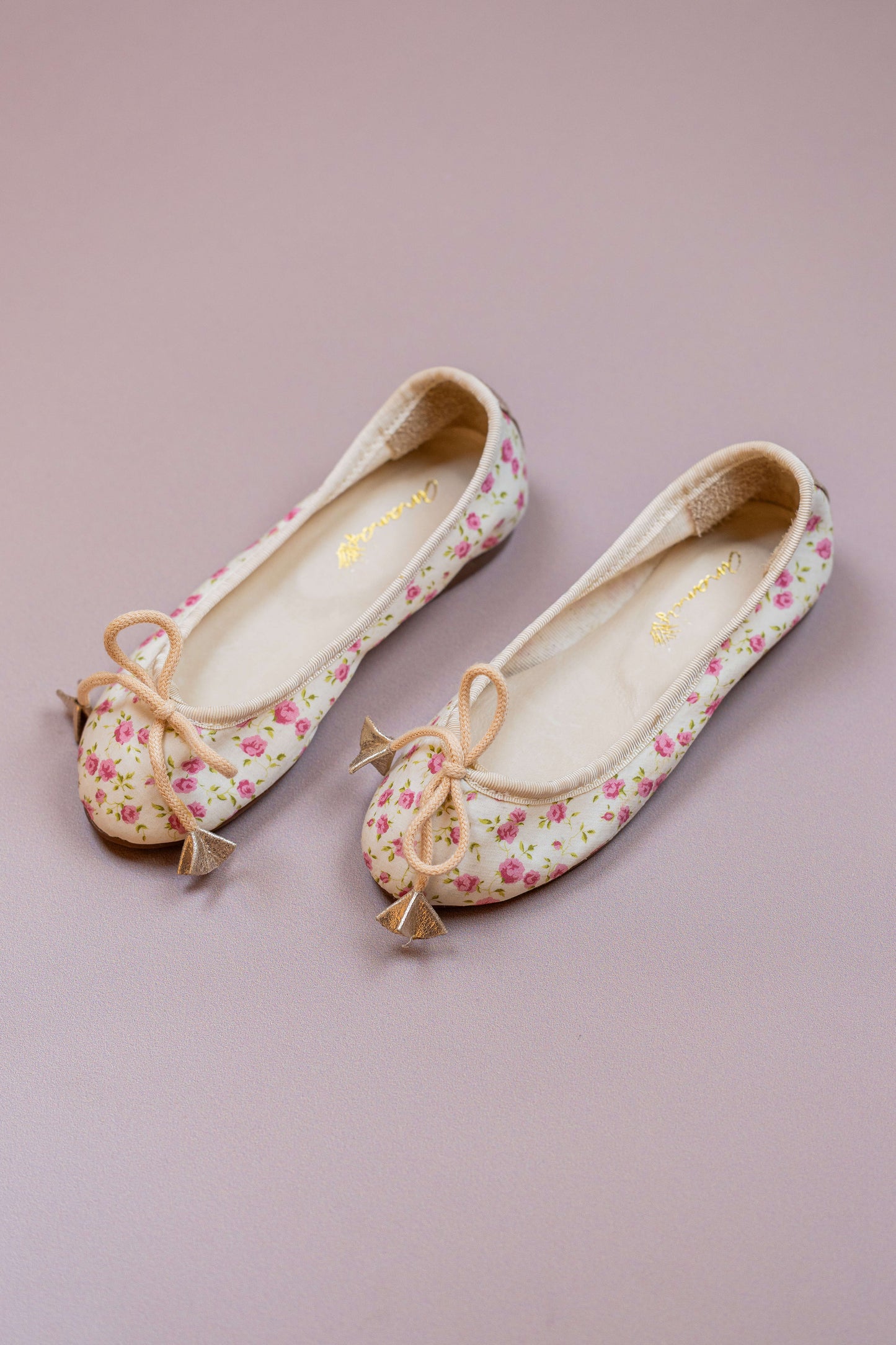 Sapatilha Infantil Ananás Bailarina Tecido Floral Rosa