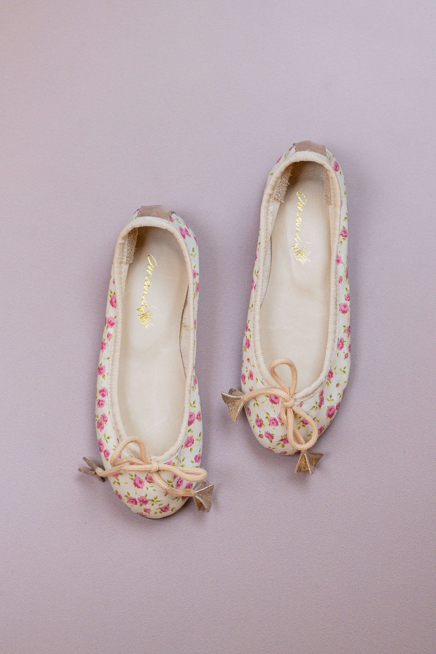 Sapatilha Infantil Ananás Bailarina Tecido Floral Rosa