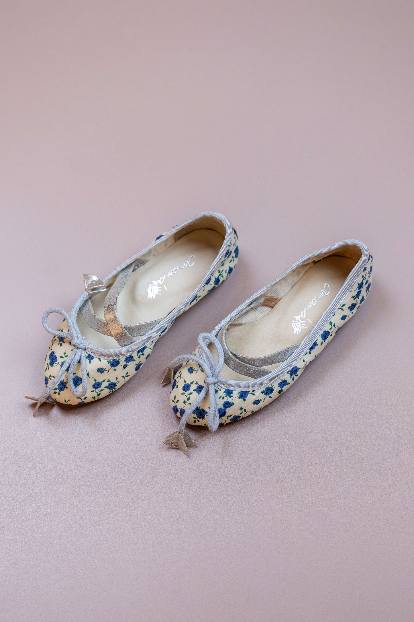 Sapatilha Infantil Ananás Bailarina Tecido Floral Azul