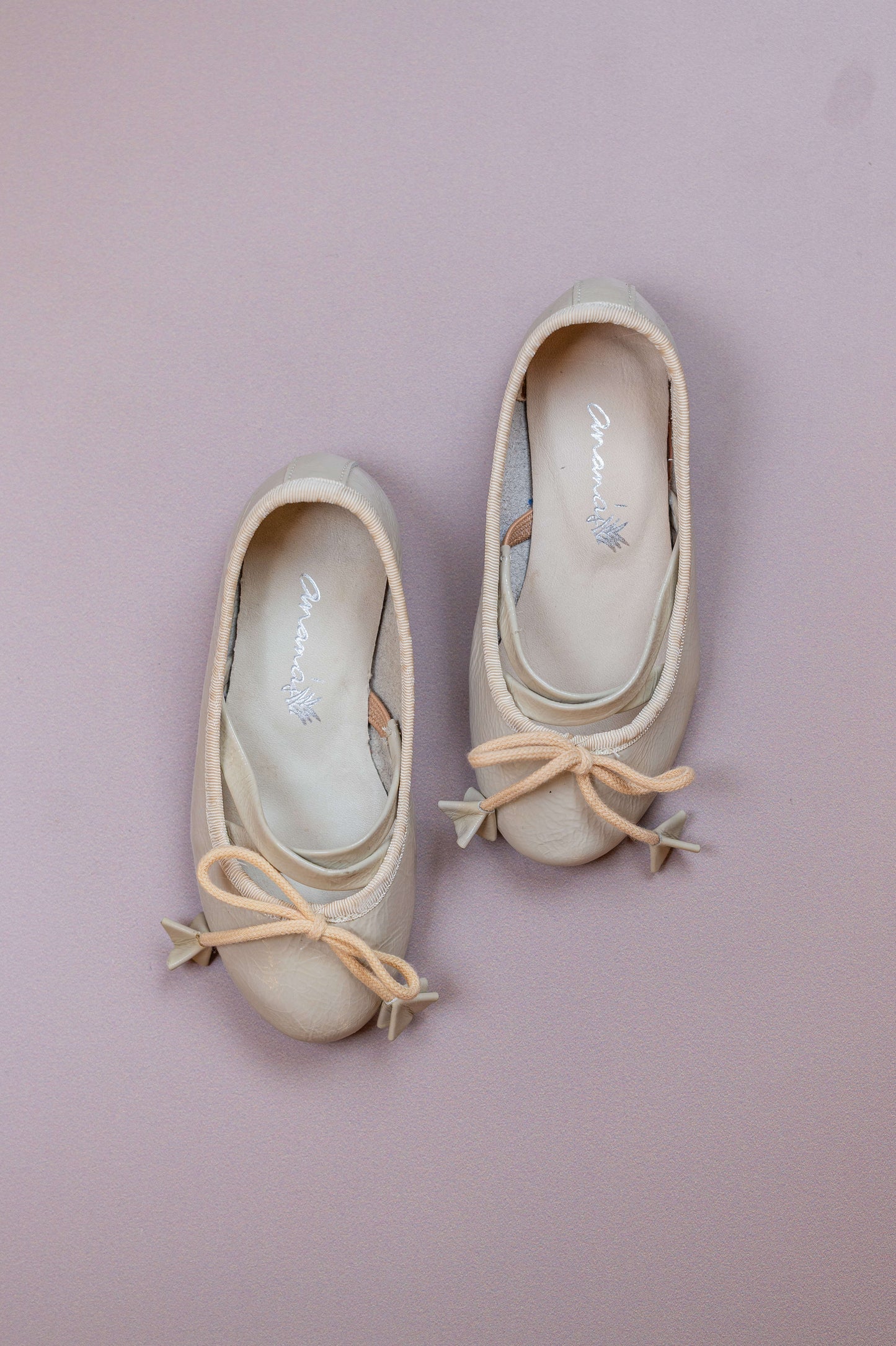 Sapatilha Infantil Ananás Bailarina Anna Verniz Marfim