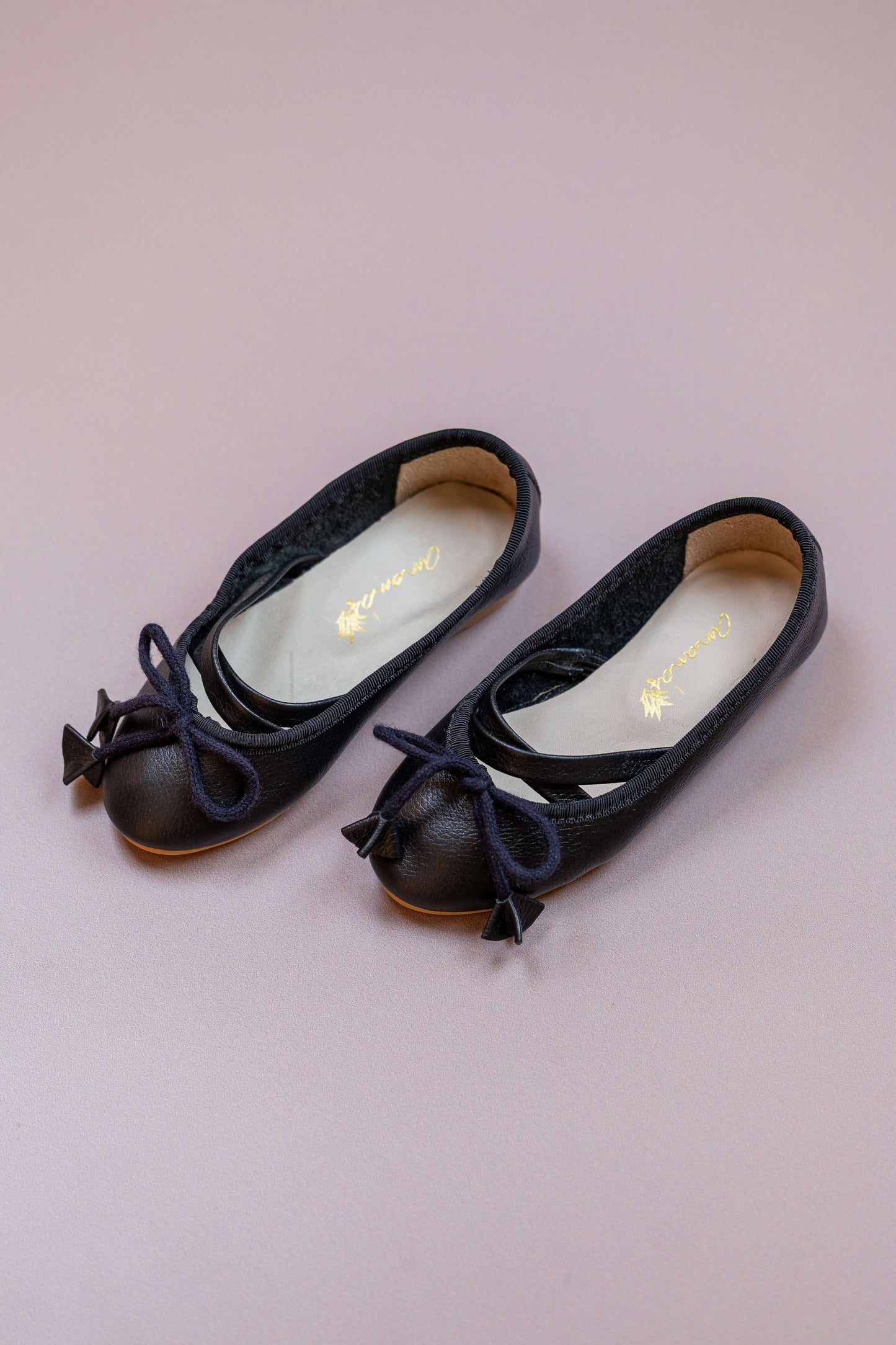 Sapatilha Infantil Ananás Bailarina Anna Couro Preto