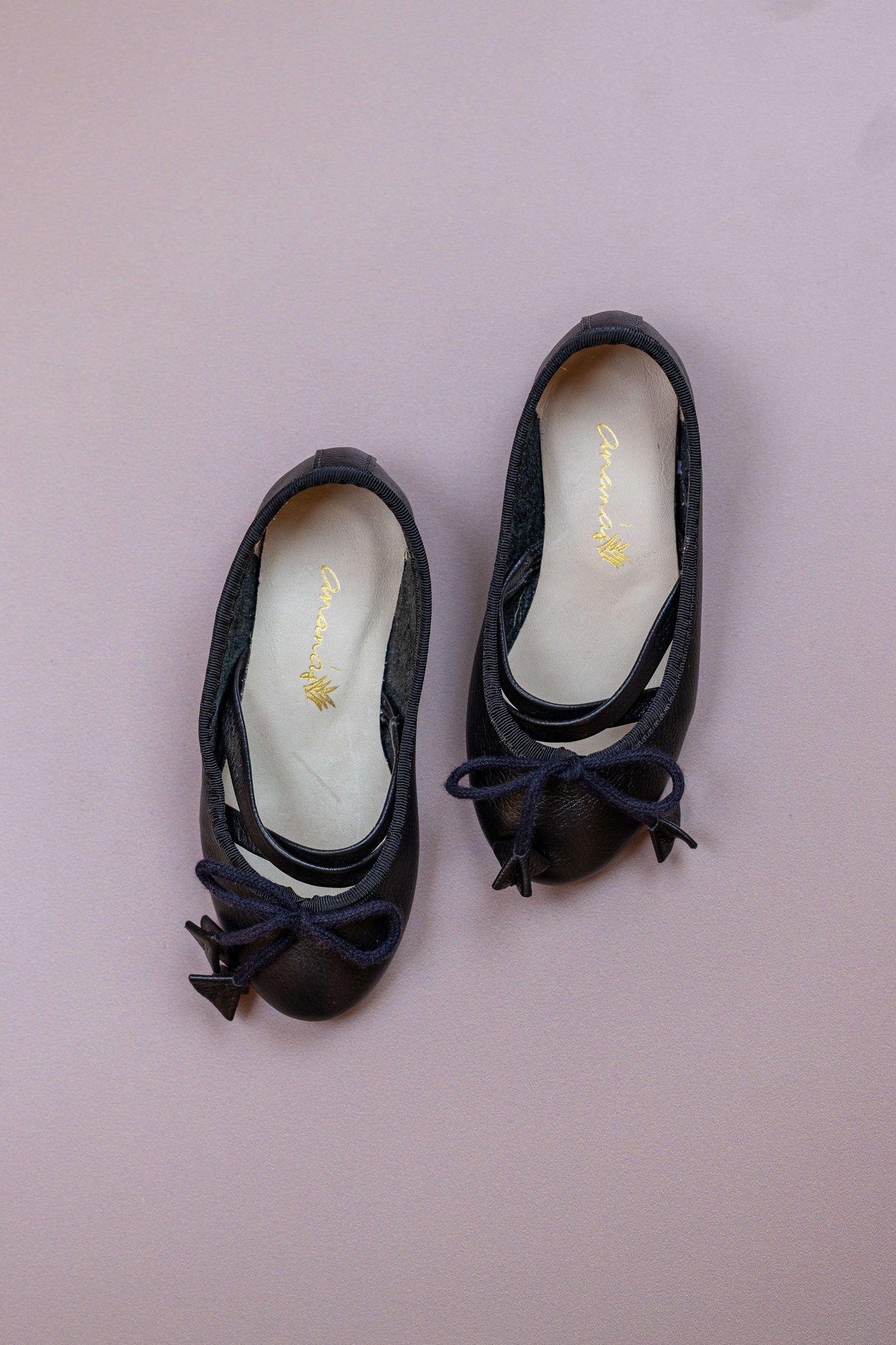 Sapatilha Infantil Ananás Bailarina Anna Couro Preto