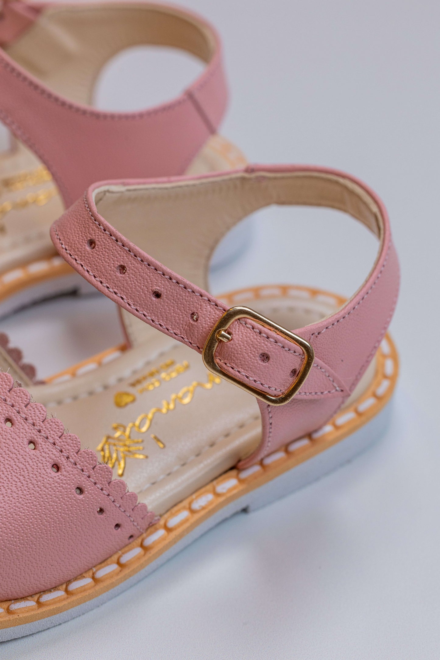 Sandália Infantil Ananás Fiorella Couro Rosa Bebê